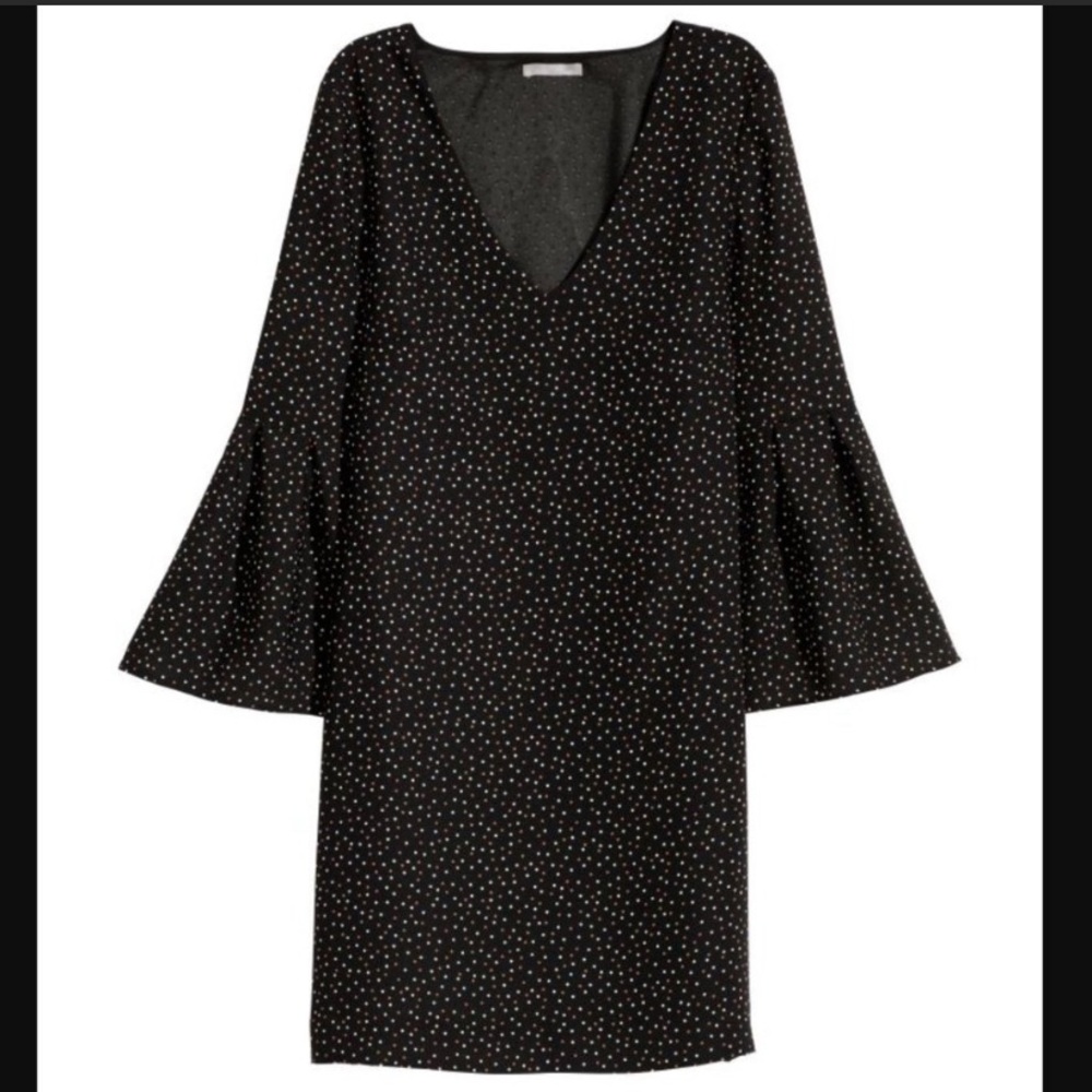 H&M polka dot bell sleeve dress